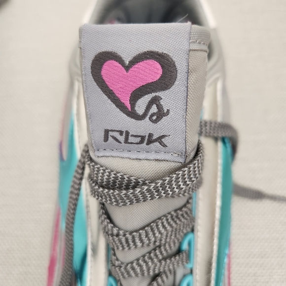 RBK Reebok Modern Classic Aztec Glam Comfort Gray Pink Blue Sneaker Women Sz 12 - Picture 10 of 16
